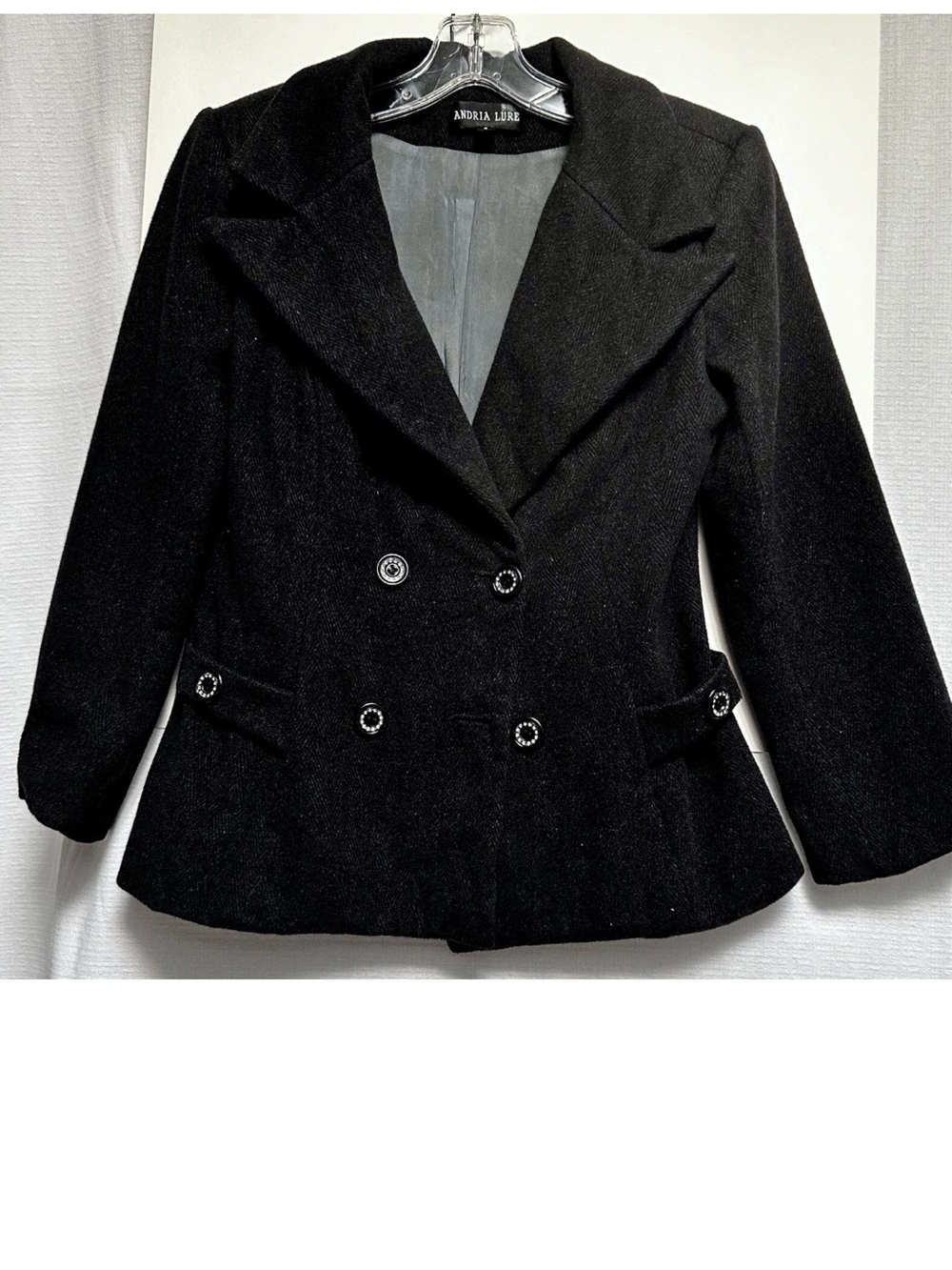 ANTHOPOLOGIE ANDRIA LURE BLAZER JACKET CAREER WORK OFFICE RHINESTONE BLACK SZ 4